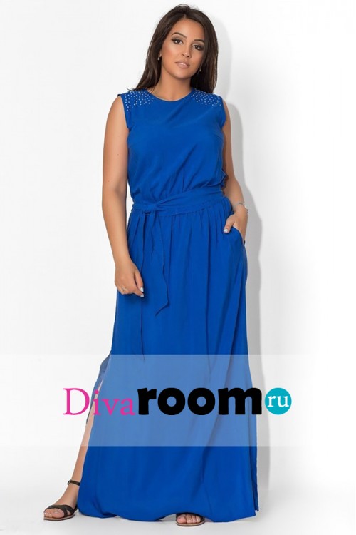 Легкое платье в пол синего цвета Darin